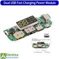 Dual USB 5V 2.4A Micro/Type-C Mobile Power Bank 18650 Battery Charging Module – Fast Charging, DIY Power Bank Board for Smartphones, Tablets & Gadgets by Electrica. 