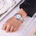 CASIO WHITE DIAL WITH DATE & SILVER BRACELET MEN'S WATCH - MTP-1183A-7BDF. 
