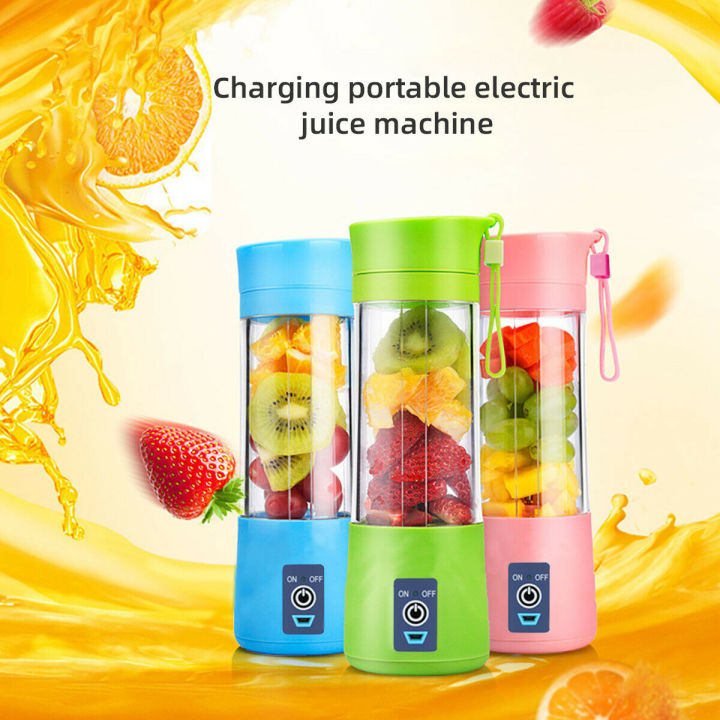 Rechargeable USB Electric  Juicer Blender Electric Blender Mini Portable Personal Size Juicer Cup USB Rechargeable Mixer 380ml Food Grade Water Bottle Portable Fruit Juicer Machine