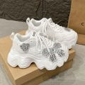 Women's Beige Samba Style Sneakers | Trendy Casual Lace-Up Shoes | Lightweight & Comfortable Girls Footwear. 