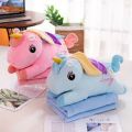 Baby Cute N Lovely Stuffed Animal Pillow Plush Toy Set With Blanket Soft Warm Folding Blanket - Infant Toddler Kids Blanket with Character Head Or Back Support Pillow. 