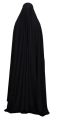Muslim Irani Style Chadar - Full Length Hijab without Sleeves, Imported Korean Georgette, Black, Multiple Sizes. 