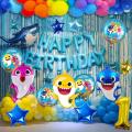 Baby Shark Theme Set for Birthday Decoration - BABYShark birthday theme happy birthday decoration happy birthday foil balloons happy birthday balloons happy birthday foil balloons theme set balloons for birthday balloons pack  accessories for Girls  Boys. 