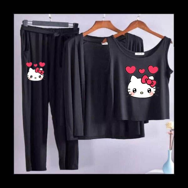 Women's%20Hello%20Kitty%20Printed%20Lounge%20Wear%20Night%20Suit%20-%203%20Piece%20Set%20-%20Image%204