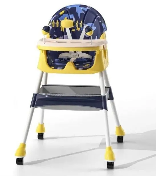 Dining%20Chair%20Adjustable%20Folding%20Children%20Dining%20Table%20High%20Chair%20with%20Adjustable%20Tray%20&%20Booster%20Seat%20-%20Image%203