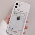 Korean INS Screenshot Card Bag Phone Case For iPhone 11 12 13 Pro XS Max X XR SE 7 8 Plus Photo Frame Soft Shockproof Back Cover. 