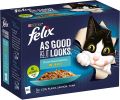 Felix Cat Food Jelly, As Good As It Looks Ocean Feast Selection In Jelly (12 Sachets* 85gm). 