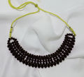 Fancy Jewellery Black Necklace Mala With Black Multi-shape Stud Earrings Set - Best Gift. 