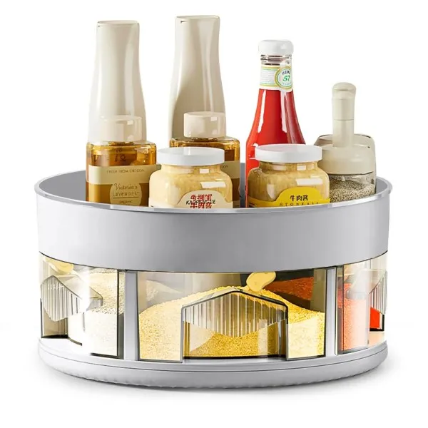Revolve Spice Rack Organizer – 360° Rotating Spice Jar Set for Kitchen ...