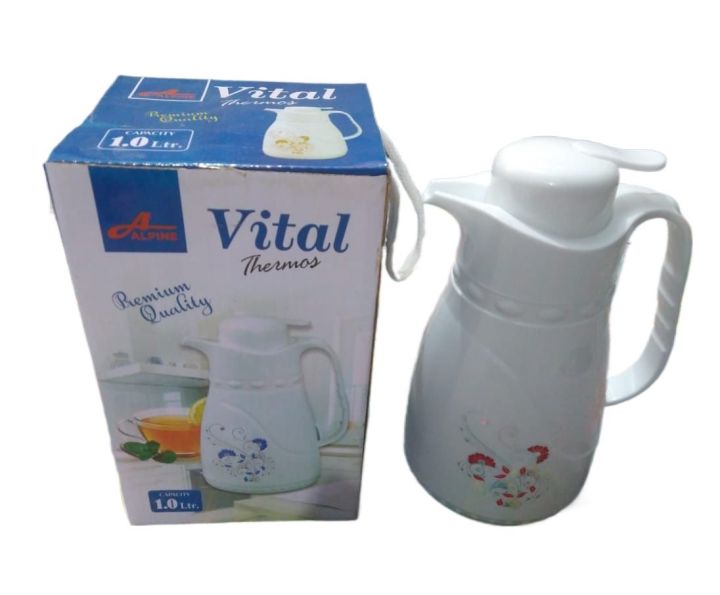Tea Thermos with Botton option 1 Litter Vacuum Flask insulated Glass Teapot | Hot time Approx 8 Hours
