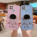 Maitus for Xiaomi Redmi 10A/Redmi 9C Back Cover with Astronaut Hidden Stand Luxury 6D Plating Square Bumper Shiny Cases Soft Silicone Full Protection Mobile Phone Case for Boy Girls. 