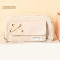 3 Layers Pencil Case Large Capacity Pen Bag Kawai Simple Style Pencil Pouch School Office Stationery Organizer Supplies. 