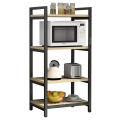 4-Tier Kitchen Rack for storage Microwave Oven and Kitchen appliance Bowl Stand. Crafted with rustproof Metal & Laminated Wooden Sheet Size 48X24X12 inch, Space saving rack. 