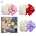 20LEDs String Romantic Flower Lights Warm White Lighting LED Rose Flower Lights for Fairy Garden. 