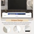 Modern 82.6" LED TV Stand with 3 Cabinets & 2 Shelves, White. 