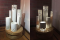 Side Table Pipe Lamp With Built In LED Light Bedroom Side Table Lamps | Laser Cut Cnc Art | Study Table And Night Light. 