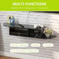 Modern Wall Mount Floating Shelf TV Console for Cable Boxes/Routers/Remotes/DVD Players/Game Console. 