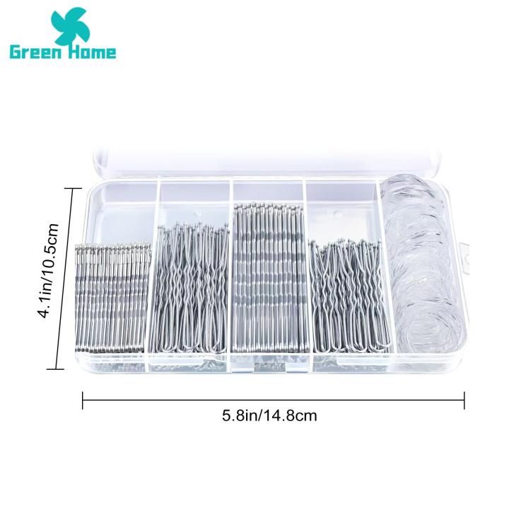 Bobby Pins Container Brown Hair Pins Set with Storage Box for Weddings Parties Easy U Shape Clips for Daily Wear Favorite Hair Ties Organizer
