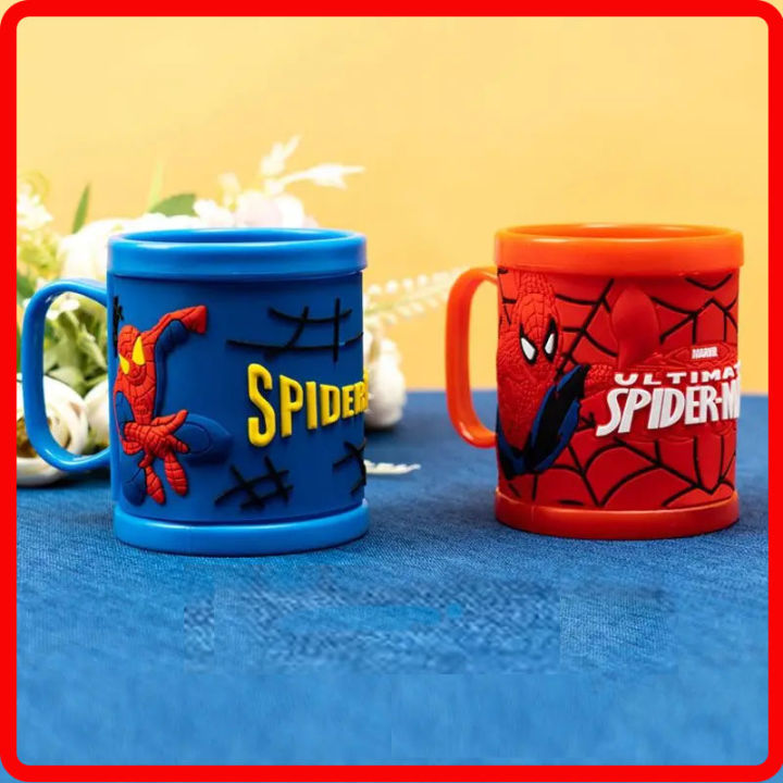 Milk Mug for Kids with Emboss 3D Cartoon Print Soft Rubber Design - Coffee Mug for Kids - Juice Mug - Marvel Character, SuperHero Printed Water Glass for School - Tea Mug for Kids - Drinkware, Cups, Mugs & Saucers Perfect Return Gift Birthday Gifts 210ml
