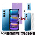 Infinix Hot 50 Privacy tempered Glass For Infinix Hot 50 40 4G 5G 3 in 1 Tempered Glass Screen Protector and Camera Lens Glass Protector. 