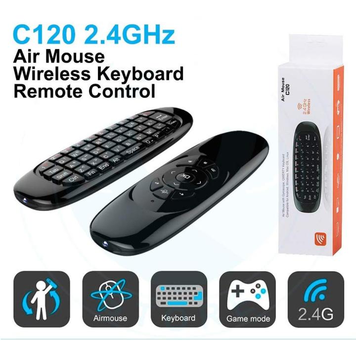 C120 Smart Air fly Remote Control Wireless QWERTY Keyboard + Mouse 2.4GHz  for Android TV, Smart TV, PC, Laptop, Mobile, Android Tv