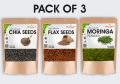 Organic Moringa Leaf Fine Powder | Moringa Capsules | Chia Seeds | Flex Seeds - 100g. 