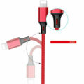 OKS 3 in 1 Multi Charging Cable - 100% Pure Copper Fast Data Charging Cable For Android, Iphone, Ipad, Tablet etc - USB 2.0 Cable Lightning And Type C / IOS / MicroUSB Cable - Blue, Red, Silver, Black. 