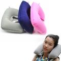 Portable U-Shape Inflatable Travel Pillow U Shape Car Head Rest Air Cushion For Travel Office Nap Head Rest Air Cushion Neck Pillow,Neck Pillow For Airplane Travel. 