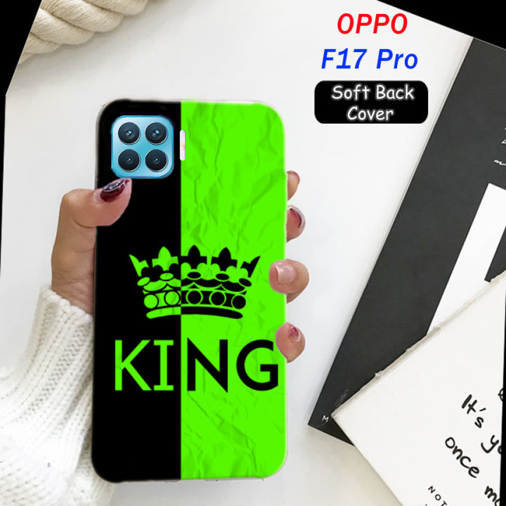 Oppo F17 Pro Back Cover Boys - King Style Mobile Back Cover Pouch - Green Airbag Case Anti Shockproof Phone Case