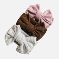 Newborn Bow Headband Baby Oversized Bow Hairband Children's Waffle Knitted Knotted Headband Baby Girls Headwrap Hair Accessories. 