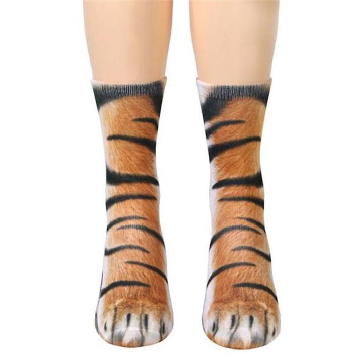 Animal Feet Socks, Men&Women Crazy Novelty Animal Paw Crew Funny Socks Sublimated 3D Print Socks
