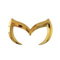 2 Pcs Evil M Logo Emblem Badge Decal for Mazda Car Rear Trunk Decal Sticker Nameplate Decor Red & Gold. 
