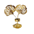 Elegant Golden Leaf Design Candle Holder for Home Decor - Beautiful Metal Design with Dual Leaf Motif and Sturdy Base - Perfect for Table Centerpieces and Gift Ideas. 