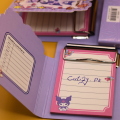 Kuromi Mini Notepad Clipboard Cute Cartoon Memo Pad with Clip Small Pocket Notebook Lined Pages Kawaii Stationery Weekly Planner for Kids Girls School Office To Do List Portable Writing Pad Cute Pet Garden Design Gift. 