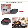 Griddle Pan, 20/24/28cm Iron Steak Frying Pan Square Grill Pan | Enamel Induction, Non-stick, Foldable, Easy Clean for Gas/Induction and Electric Hobs BBQ. 