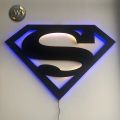 3D Superman Wall Lamp - Gaming Decor - Aesthetic room decor - Color Black. 