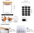 200ML  Small Glass Storage Jars with Bamboo Lids  Set of  12, Airtight Storage Canister with Labels and Chalk Marker, Food Cereal Storage Containers for Home Kitchen Tea Herbs Pasta Coffee Flour Herbs …. 