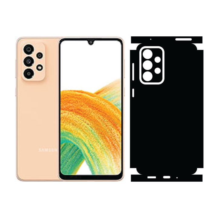 Back Paper For Samsung Galaxy A33 5G Self Adhesive Lamination Anti-Stain 0007 Black Sheet Wrap Cover