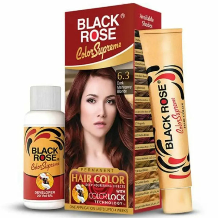 Black Rose Color Supreme Hair Color - Shade No: 6.3 Dark Mahogany Blonde Best Quality