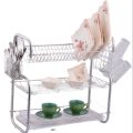 New G Shape 3 Tire Dish Rack Plate Dish Spoon Fork Bowl Cup Drain Rack Pot Rack. 