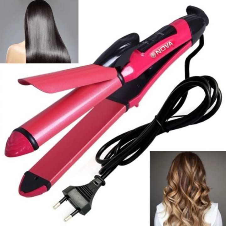 Nova Professional 2 In 1 Hair Straightener & Curler Women Hair Styler Hair Beauty Set