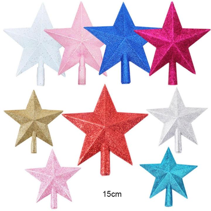 Festive Star-shaped Ornament For New Year's Decoration Sparkling Star-shaped Christmas Decoration Glittery Star Pendant Decoration Christmas Star Tree Topper LED Christmas Tree Topper Star