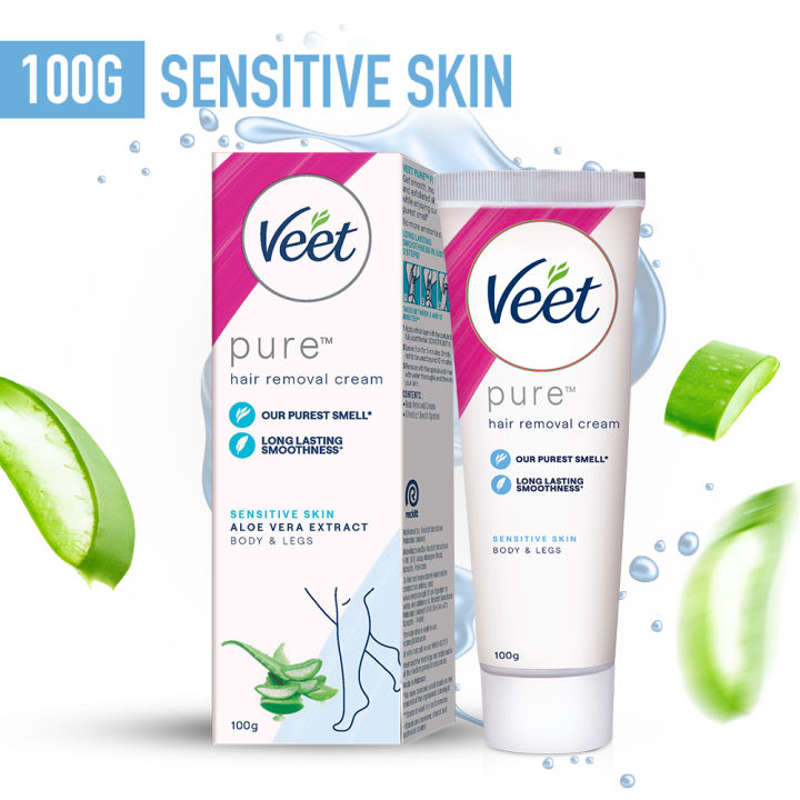 Veet Pure Hair Removal Cream Sensitive 100g - Body & Legs