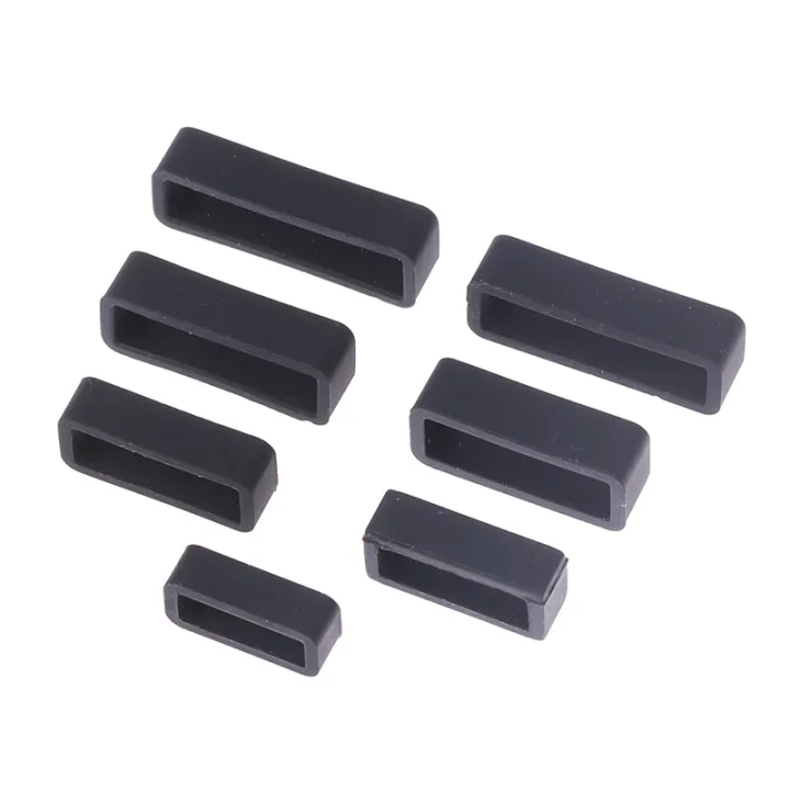 7%20Size%20Black%20Silicone%20Watch%20Strap%20Retaining%20Hoop%20Loop%20Rubber%20Buckle%20Ring%2014-26mm%20-%20Image%203