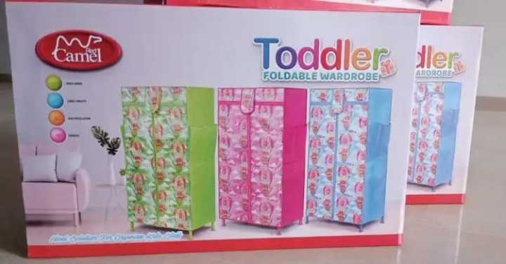 Attractive%20Folding%20Cloth%20Almirah%20For%20Kids%20And%20Infants%20Wardrobe%203%20Shelves%20-%20Image%205