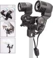 Double Head Photography Studio Light Fitting | E27 Socket Bulb Holder Flash Umbrella Bracket | Double Bulb Holder Umbrella | Double Bulb Umbrella Holder. 