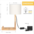 BRASNZ HAITRAL Wooden Table Lamp Creative Adjustable Stand for Bedrooms. 