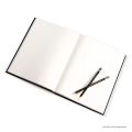 Premium Edition Leather Notebook Artist Sketch Book Hardbound A5 Blank Notebooks Hardcover Sketchbook Journal Unlined White  Paper, 50 Sheets/100 Pages Per Book, (Black, A5-Plain). 