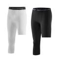 【Footprint】 Men One Leg Basketball Tights Compression Polyester Sports Training Running Fitness Tights Pants Athletic Base Layer. 