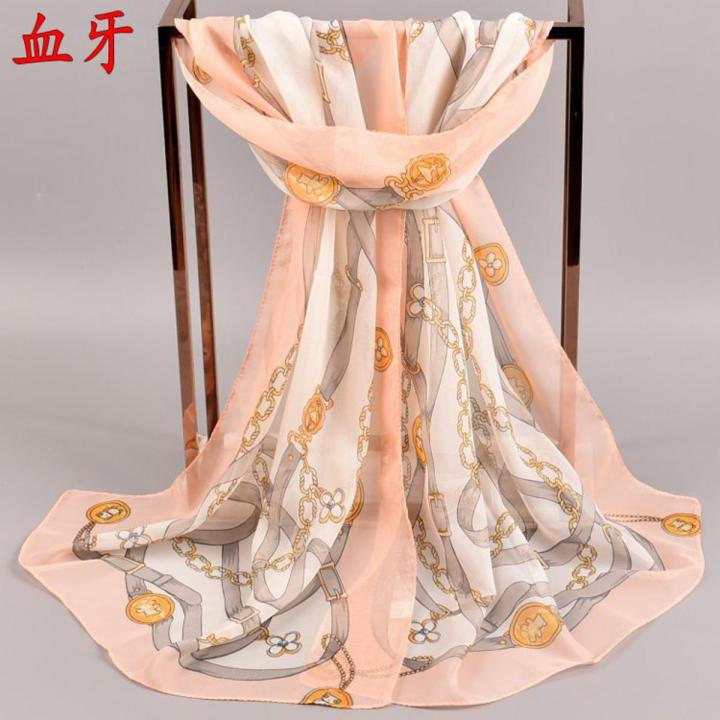 Ready Stock Tudung Print Shawl Muslim Hijab Long Fashion Chiffon Scarf